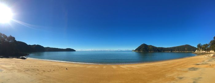 Scenic view of calm sea against clear sky