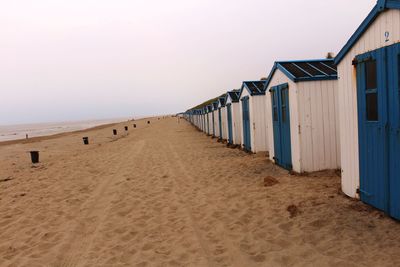 View of beach against clear sky