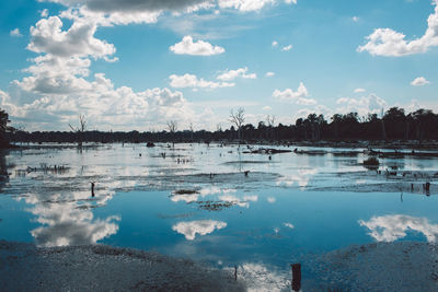 View of lake against sky