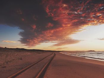 Scenic view of dramatic sky over sea