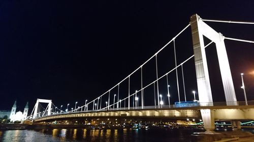 Suspension bridge over river