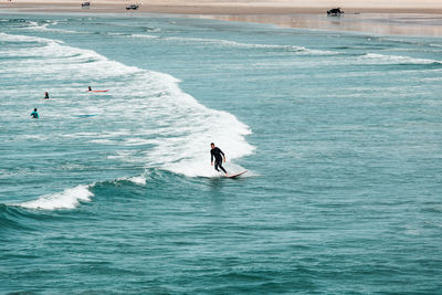 Man surfing in sea