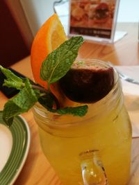 Close-up of drink on table