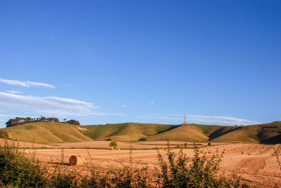 The cherwell white horse carved into a hillside in rural wiltshire, england