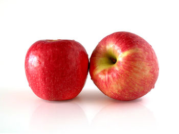 Close-up of apple against white background