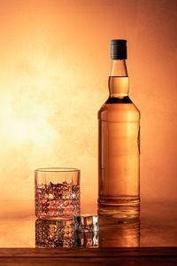 Close-up of bottles on table