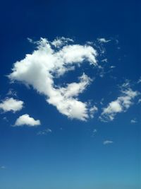 Low angle view of clouds in blue sky