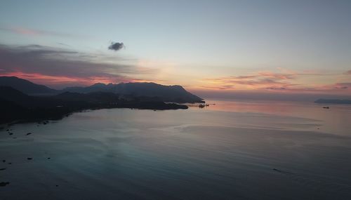 Scenic view of sea during sunset