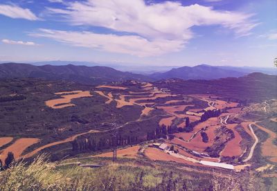 High angle view of landscape against sky