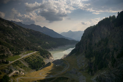 Scenic view of mountains against sky