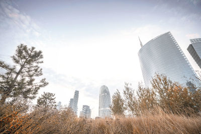 Low angle view of buildings against sky