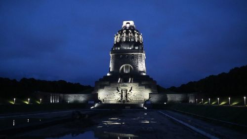 View of illuminated building at night