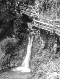 Water flowing through rocks