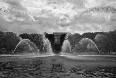 Fountain against sky