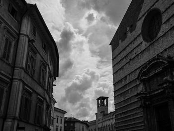 Low angle view of buildings against sky