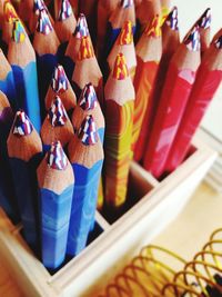 Close-up of colored pencils