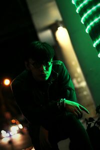 Young man wearing mask