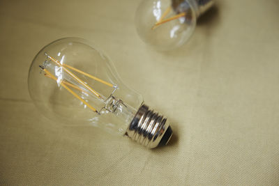 Light bulbs against gray background