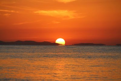 Scenic view of sea during sunset