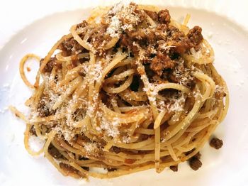 Close-up of pasta in plate