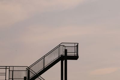 Low angle view of silhouette staircase against sky during sunset