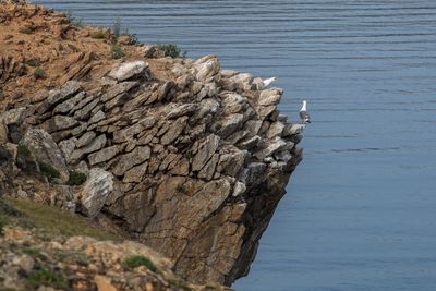 Rock formation on beach