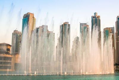 View of skyscrapers in city