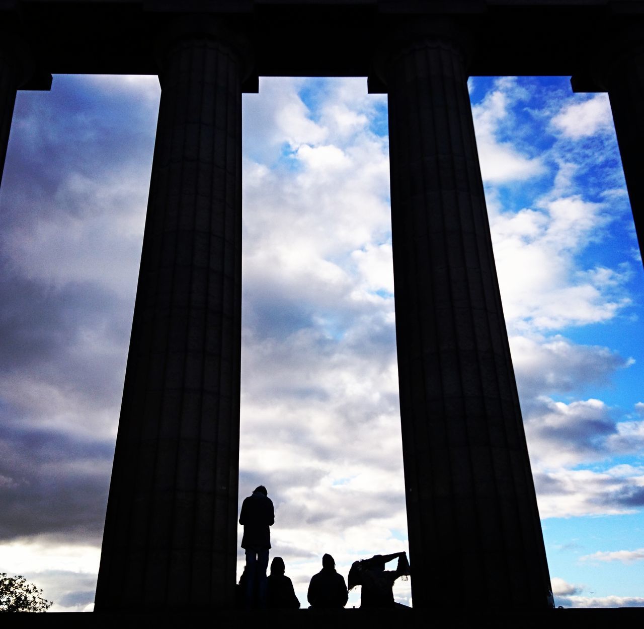 LOW ANGLE VIEW OF SILHOUETTE STRUCTURE AGAINST SKY