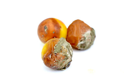 Close-up of fruits against white background