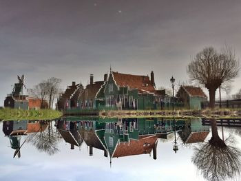 Reflection of built structures in water