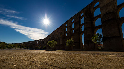 Low angle view of built structure against sky