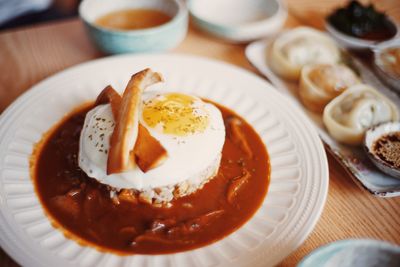 Close-up of served food