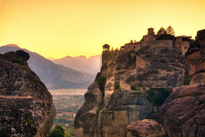 Rock formations at sunset