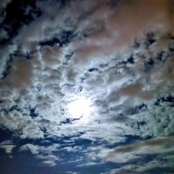 Low angle view of clouds in sky during sunset