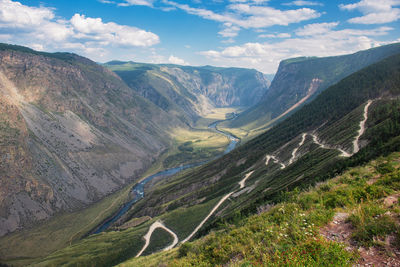 Scenic view of mountains against sky