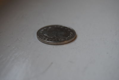 Close-up view of coins