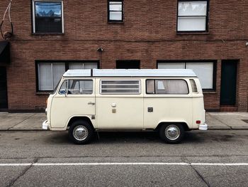 Van parked in front of building