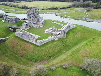 Ogmore castle ruins riverside