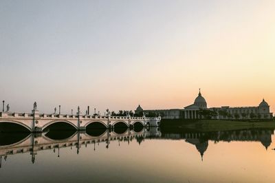 View of city at sunset