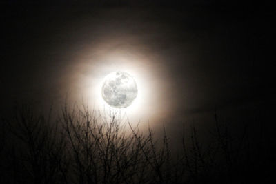 Low angle view of moon in sky