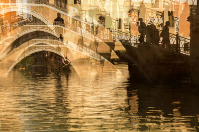 Reflection of buildings in water