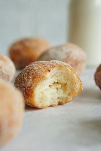 Close-up of donut on table