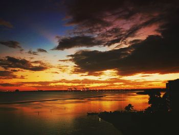 View of calm sea at sunset