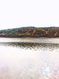 Scenic view of lake against clear sky