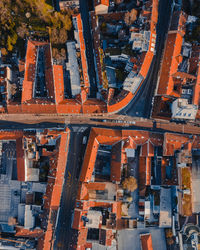 Aerial shot of the streets le zagreb, croatia