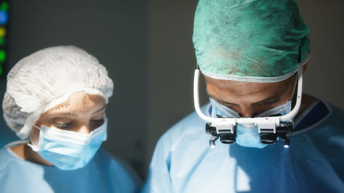 Medical team performs surgical operation