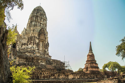 Low angle view of temple against sky