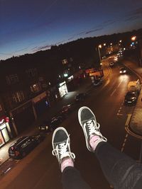 Road in city at night