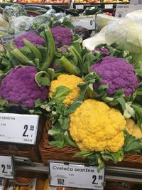 Flowers for sale at market stall