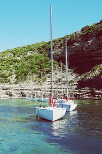 Boats in sea